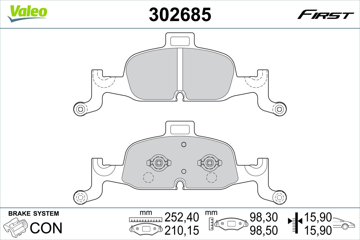 Set placute frana,frana disc 302685 VALEO